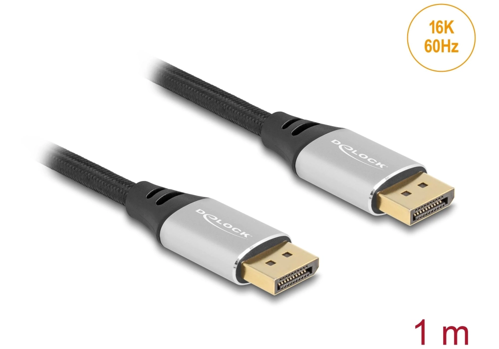 Delock Câble 16K 60 Hz DisplayPort - DisplayPort, 1 m, Argenté