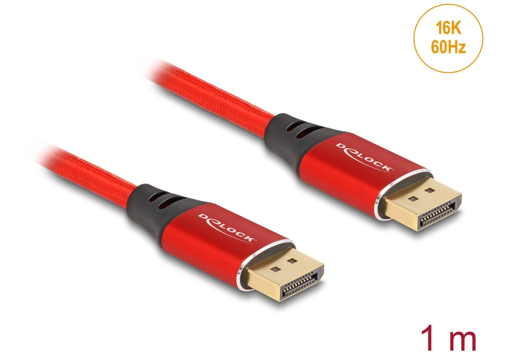 Delock Câble 16K 60 Hz DisplayPort - DisplayPort, 1 m, Rouge