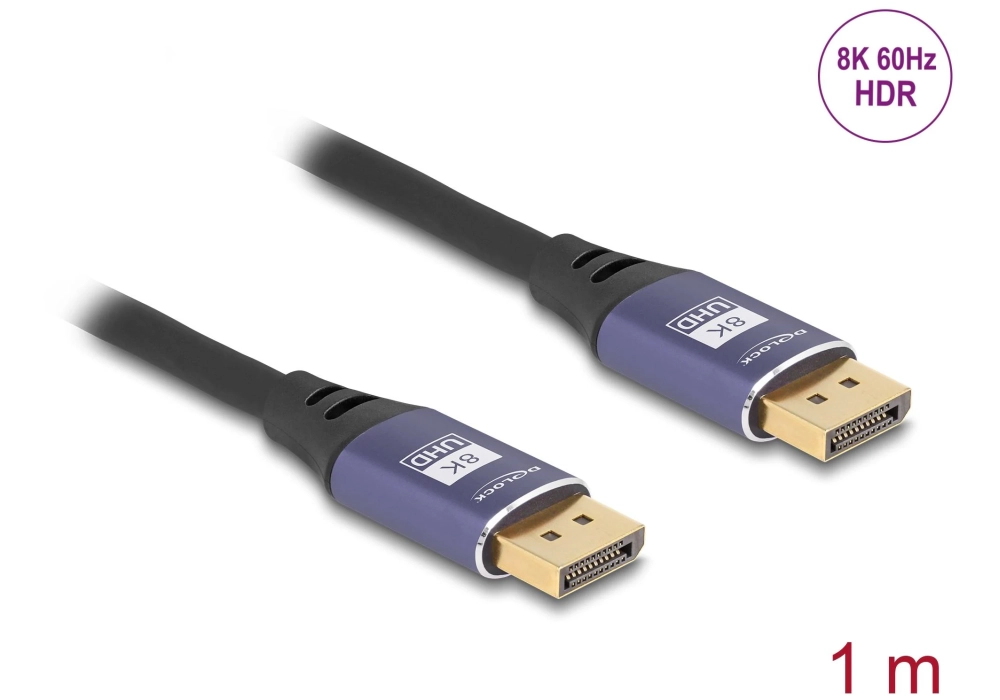 Delock Câble 8K 60 Hz DisplayPort - DisplayPort, 1 m, Lilas