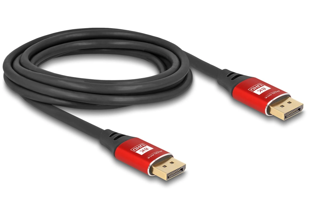 Delock Câble 8K 60 Hz DisplayPort - DisplayPort, 3 m, Rouge