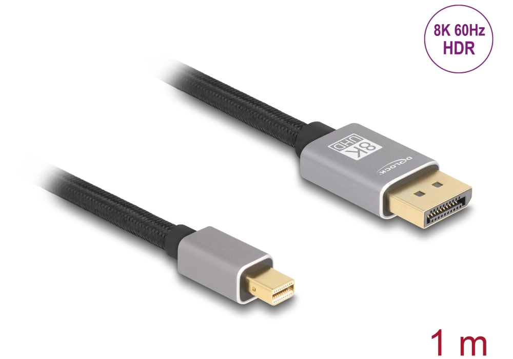 Delock Câble 8K 60 Hz Mini DisplayPort - DisplayPort, 1 m