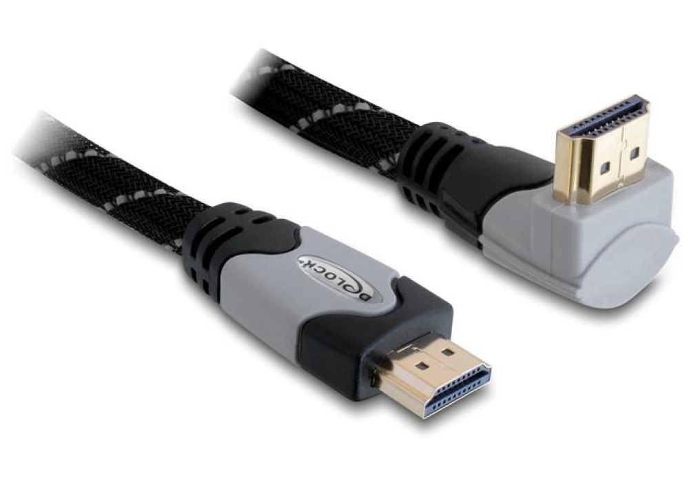 Delock Câble coudé en haut HDMI - HDMI - 1.0 m (Gris)