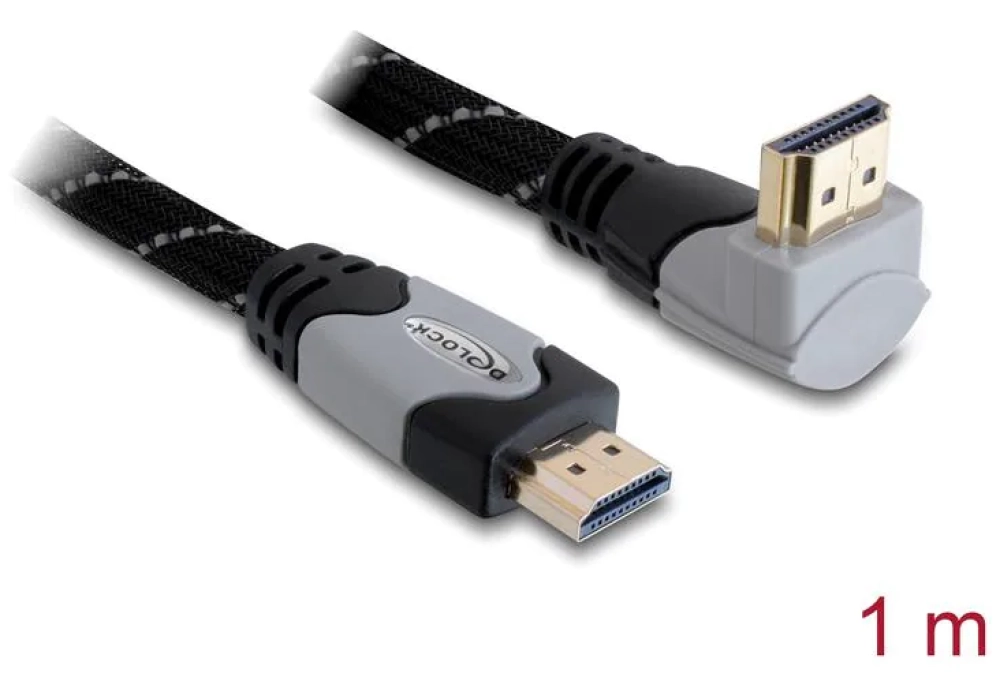 Delock Câble coudé en haut HDMI - HDMI - 1.0 m (Gris)