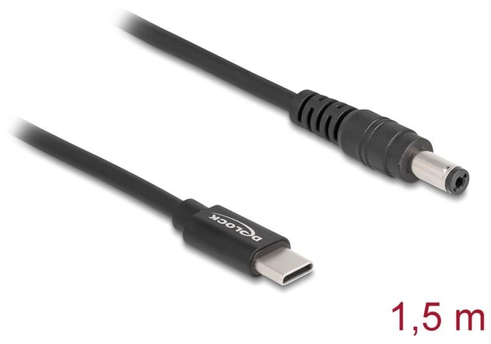 DeLOCK Câble de chargement USB-C vers 5.5 x 2.1 mm - 1.5 m