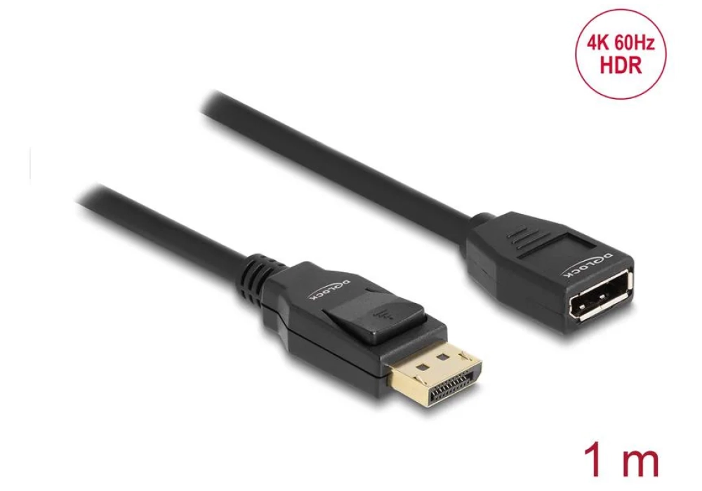 Delock Câble de prolongation 4K 60 Hz DisplayPort - DisplayPort, 1 m