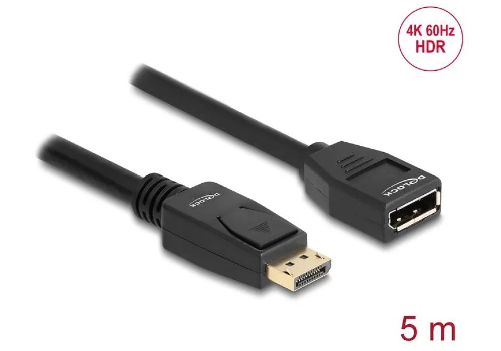 Delock Câble de prolongation 4K 60 Hz DisplayPort - DisplayPort, 5 m