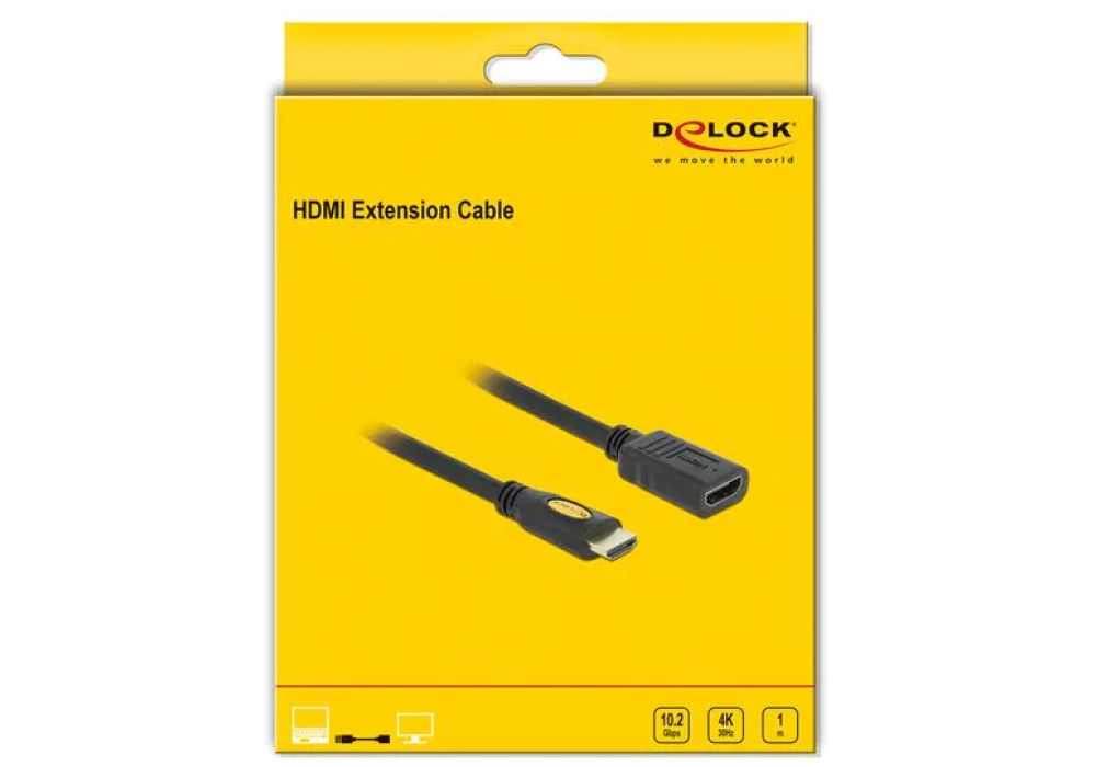 DeLock Câble de rallonge HDMI - 4K 30Hz - 1.0 m