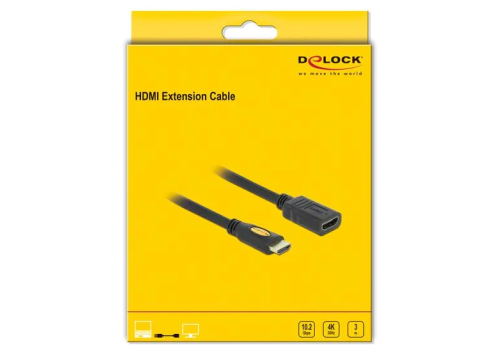 DeLock Câble de rallonge HDMI - 4K 30Hz - 3.0 m