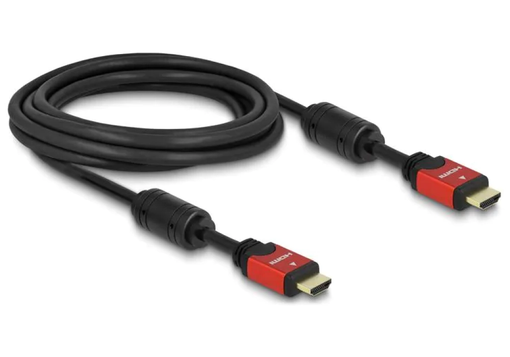 DeLock Câble HDMI / HDMI - 4K 30Hz - 3.0 m (Rouge/Noir)