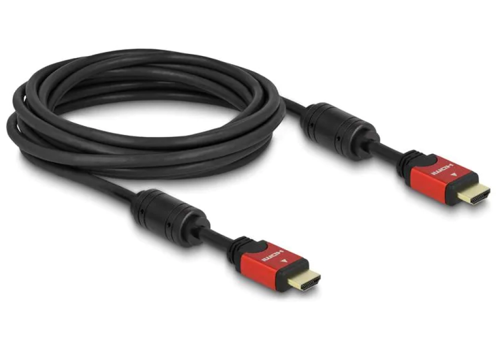 DeLock Câble HDMI / HDMI - 4K 30Hz - 5.0 m (Rouge/Noir)