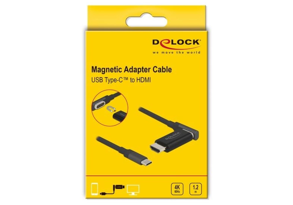 DeLOCK Câble Magnétique USB type C - HDMI-A 4K 60Hz - 1.20 m