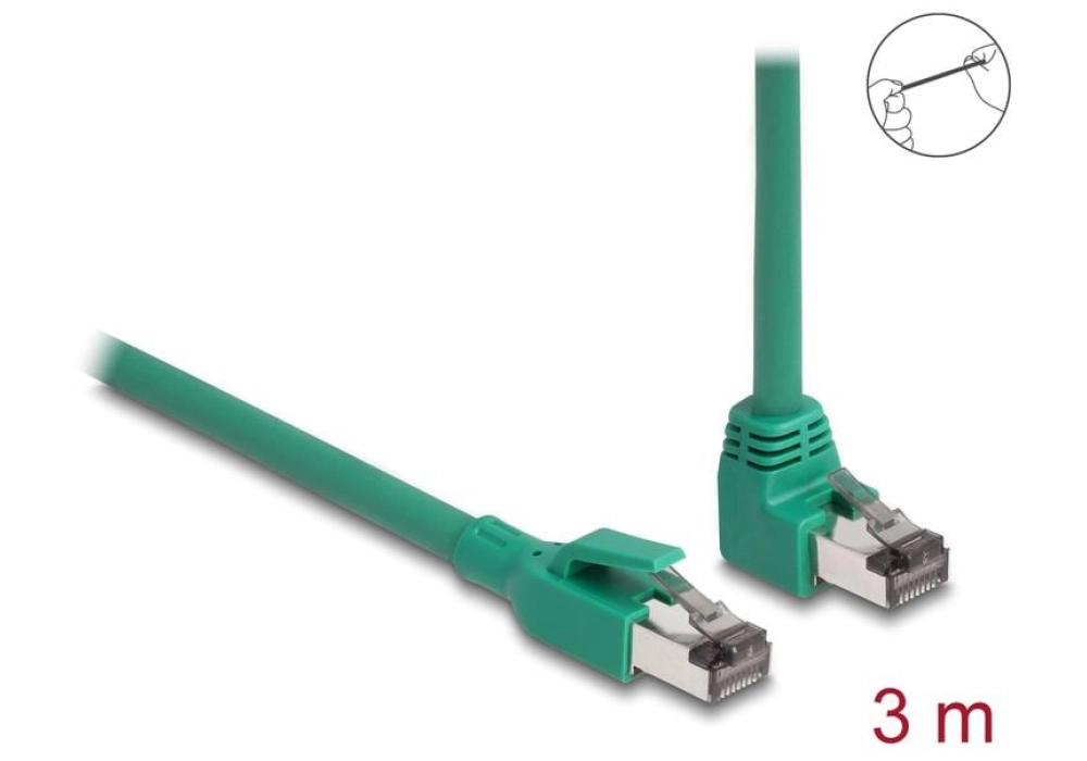 DeLOCK Câble PROFINET Cat 6, SF/UTP - coudé - 3.0 (Vert)