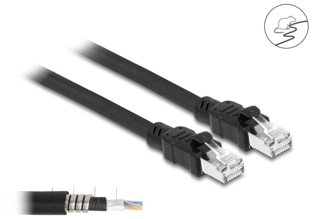 DeLOCK Câble RJ45 Cat 6A, F/UTP, Structure métal - 0.5 m