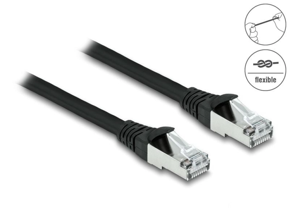 DeLOCK Câble RJ45 Cat 6A, S/FTP, Gaine PUR d'extérieur - 0.5 m