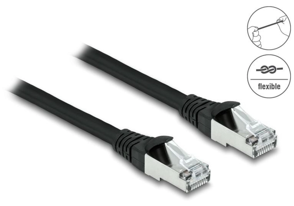 DeLOCK Câble RJ45 Cat 6A, S/FTP, Gaine PUR d'extérieur - 1.0 m