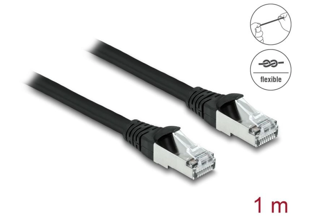 DeLOCK Câble RJ45 Cat 6A, S/FTP, Gaine PUR d'extérieur - 1.0 m