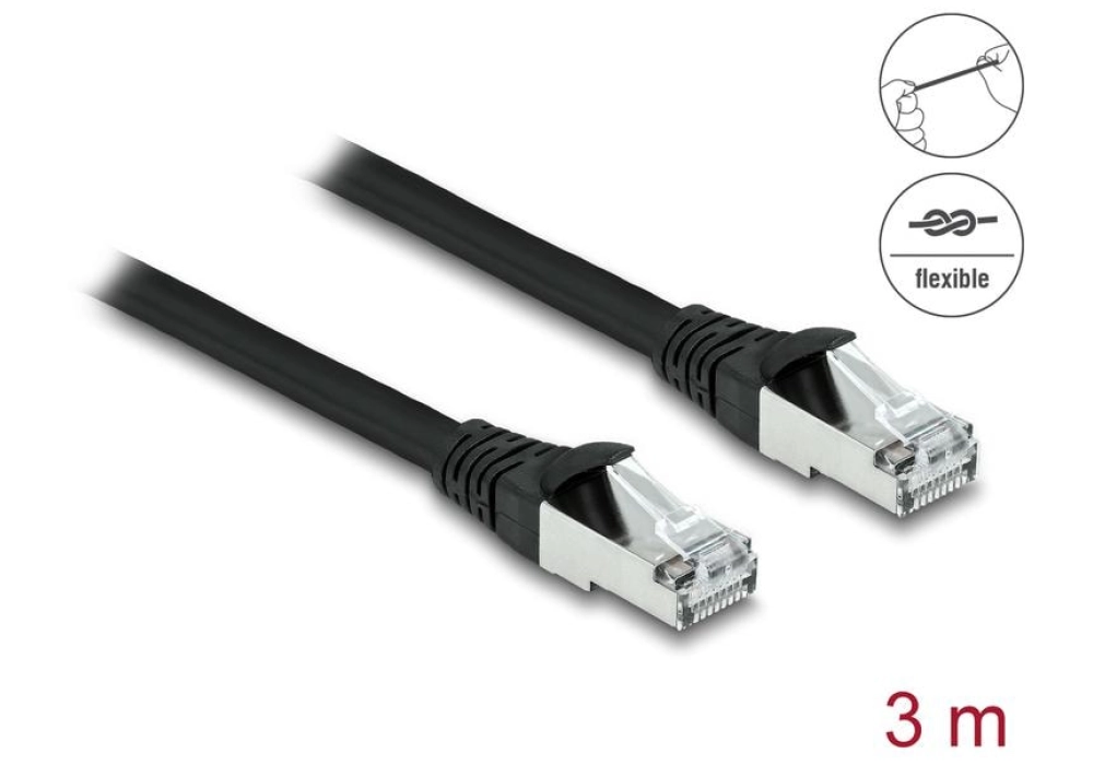 DeLOCK Câble RJ45 Cat 6A, S/FTP, Gaine PUR d'extérieur - 3.0 m