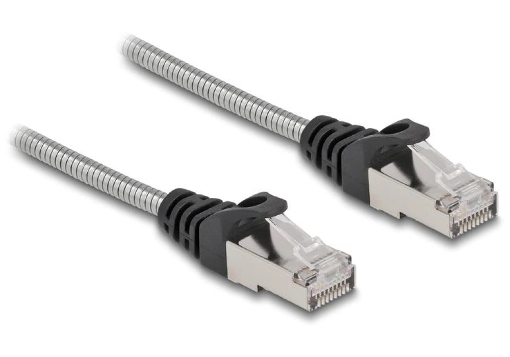 DeLOCK Câble RJ45 Cat 6A, U/FTP, Gaine métal - 0.5 m