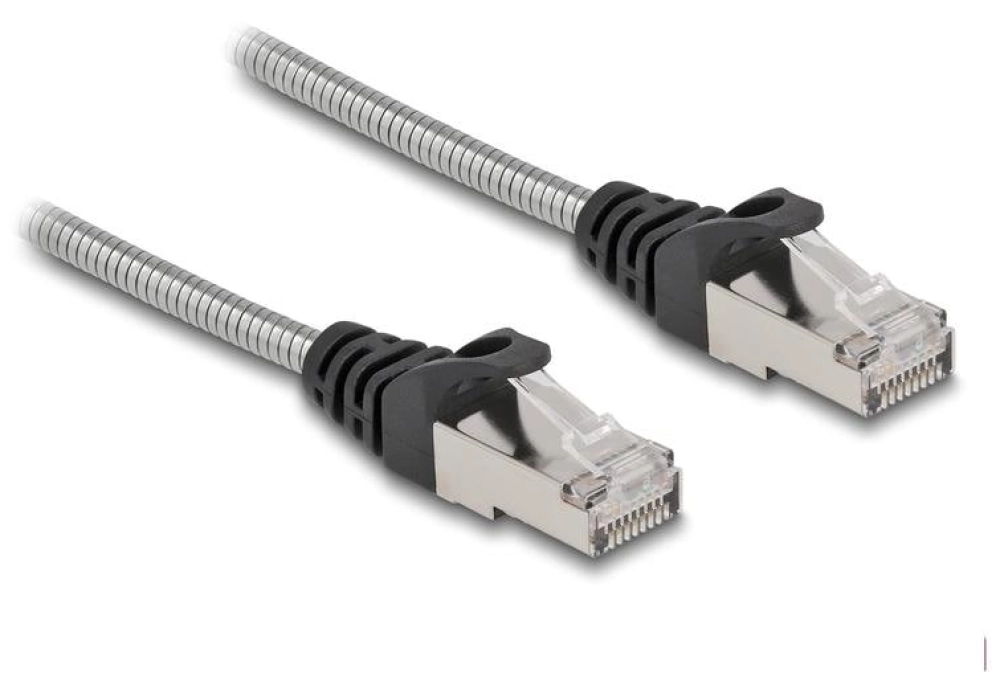 DeLOCK Câble RJ45 Cat 6A, U/FTP, Gaine métal - 1.0 m