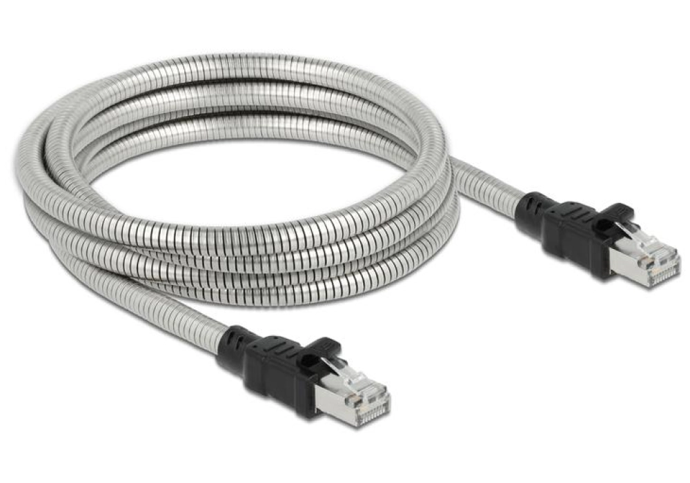 DeLOCK Câble RJ45 Cat 6A, U/FTP, Gaine métal - 5.0 m