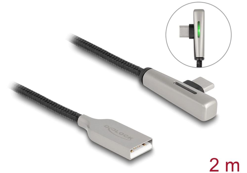 Delock Câble USB 2.0 Fonction de charge rapide 60 W USB A - USB C 2 m