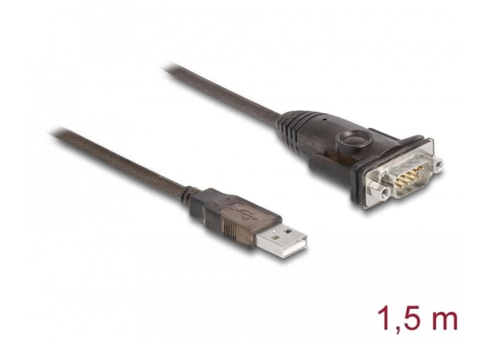 DeLOCK Câble USB 2.0 Type-A vers 1 x Serial RS-232 avec écrous - 1.5 m