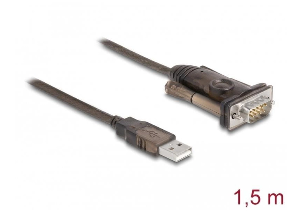 DeLOCK Câble USB 2.0 Type-A vers 1 x Serial RS-232 avec vis - 1.5 m