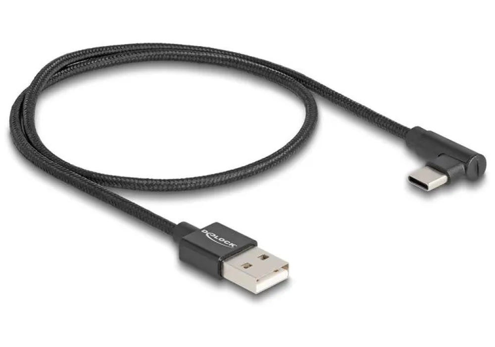 Delock Câble USB 2.0 USB A - USB C coudé 0.5 m