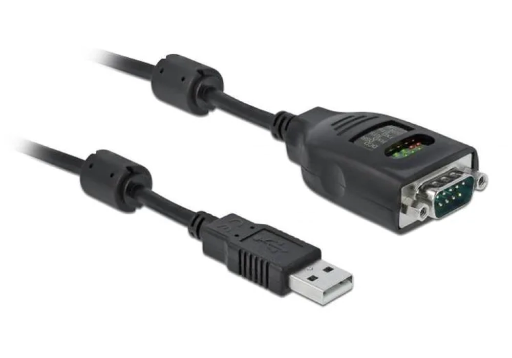 DeLOCK Câble USB-A à Serial DB9 avec testeur 9 LED RS-232 - 2.0 m