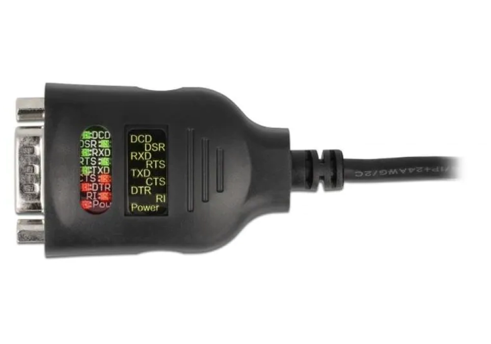 DeLOCK Câble USB-A à Serial DB9 avec testeur 9 LED RS-232 - 2.0 m