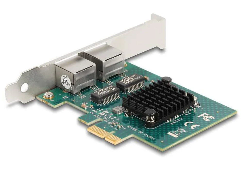 Delock Carte PCI Express x1 vers 2 x RJ45 Gigabit LAN, BCM5720