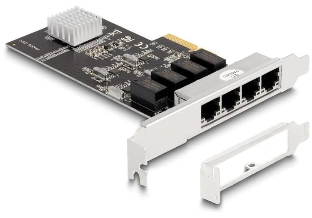 Delock Carte PCIe x4 vers 4 x RJ45 Gigabit LAN (Realtek RTL8111H)