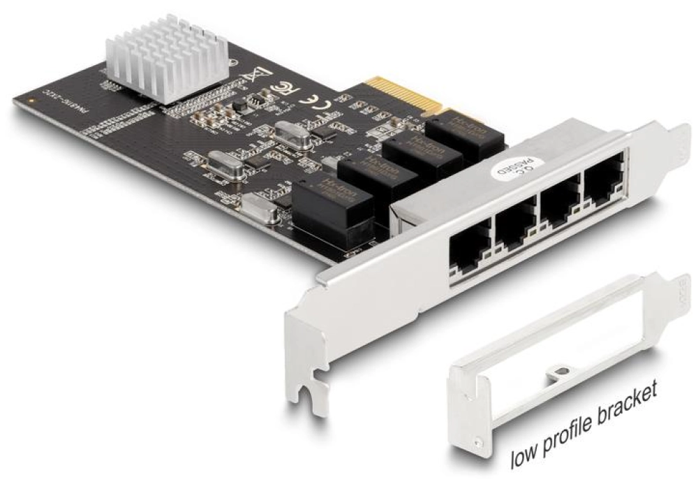 Delock Carte PCIe x4 vers 4 x RJ45 Gigabit LAN (Realtek RTL8111H)