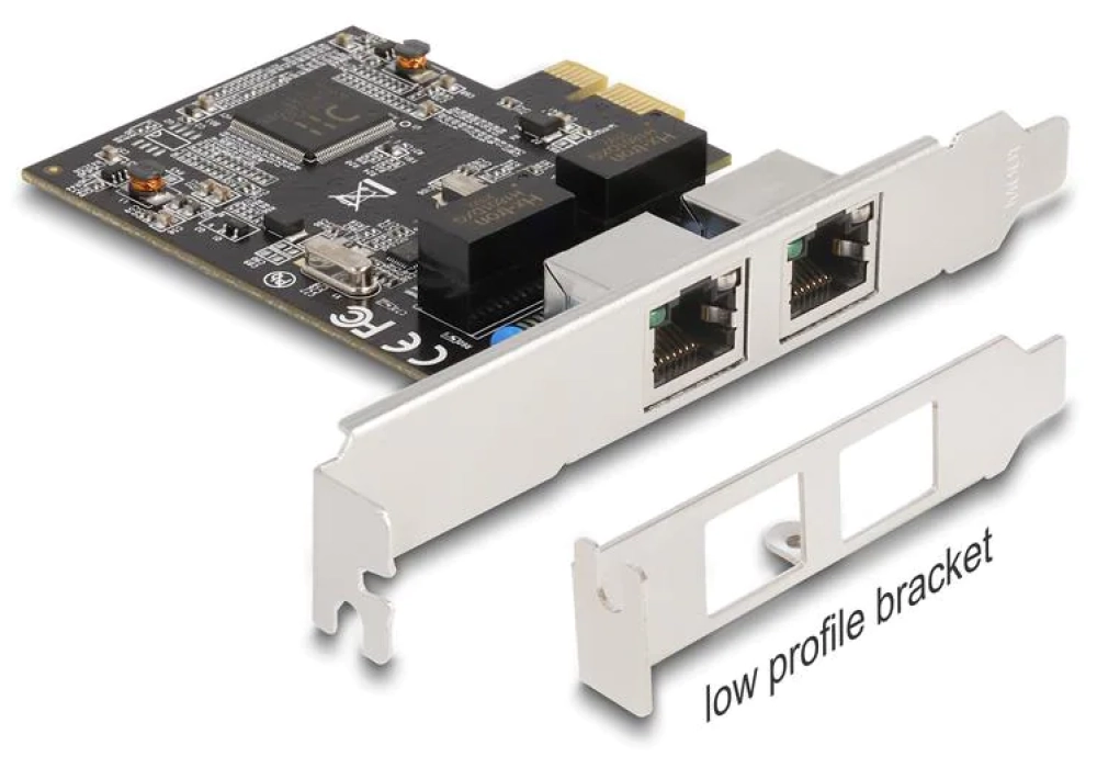 DeLock Carte réseau 2xRJ45 Gigabit PCI-Express- x1