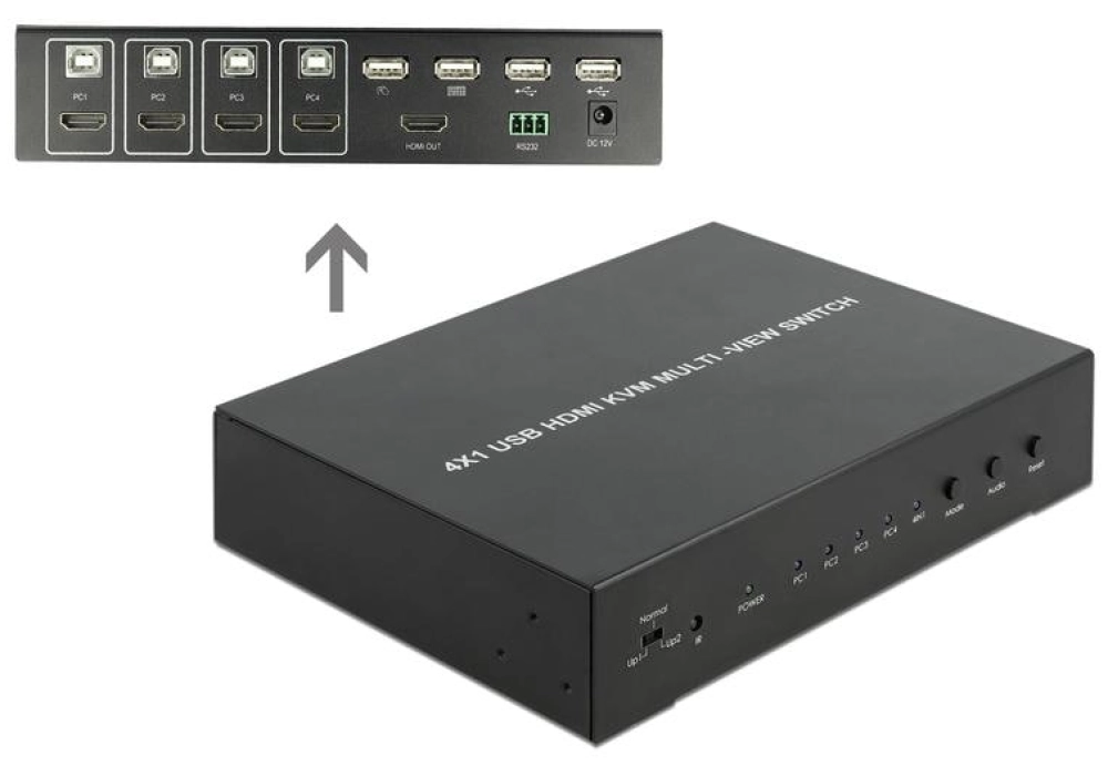 DeLOCK Commutateur KVM 4 in 1 Multiview Switch 4 Port