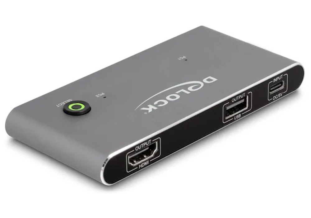 Delock Commutateur KVM USB-C KVM à HDMI 8K 60 Hz avec USB 2.0