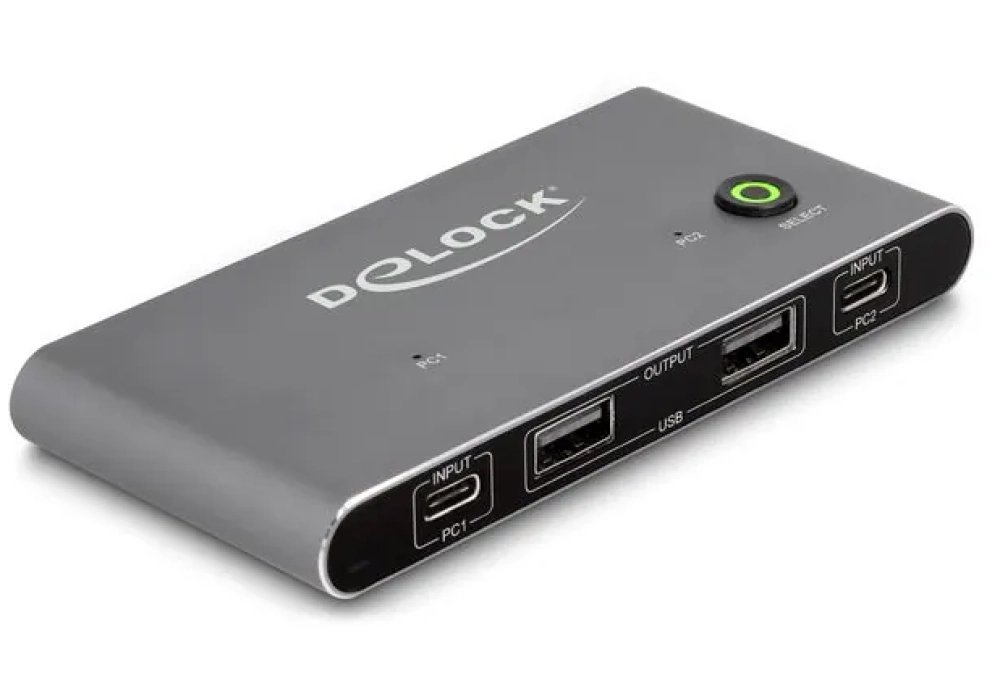 Delock Commutateur KVM USB-C vers DisplayPort 8K 30 Hz avec USB 2.0