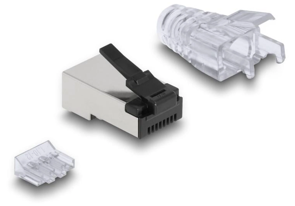 DeLOCK Connecteur RJ45 Cat.6, FTP, loquet robuste, 50 Pièce/s, Transparent