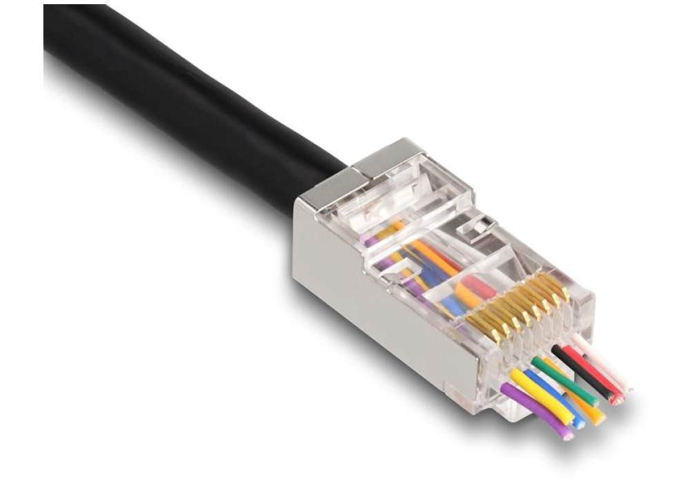 DeLOCK Connecteur RJ45 Cat.6, FTP, ouverture frontale, 50 Pièce/s, Transparent