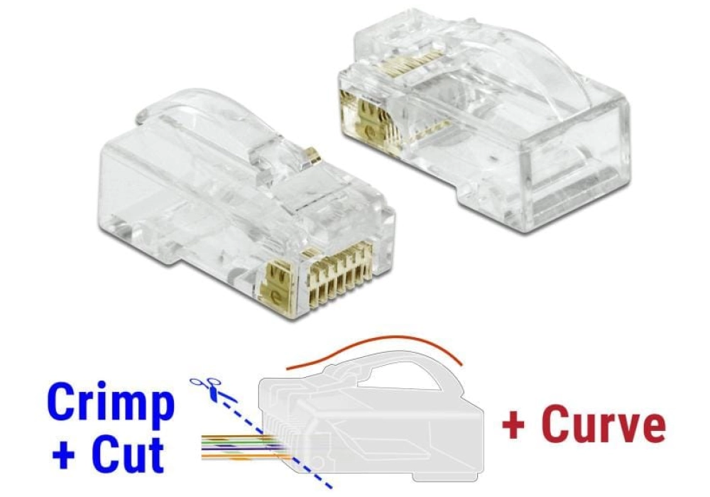 DeLOCK Connecteur RJ45 Cat.6 UTP 20 Pièce/s, Transparent