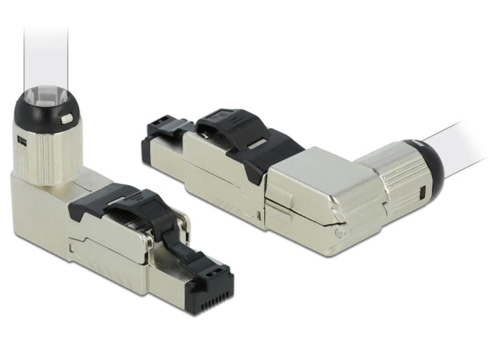 DeLOCK Connecteur RJ45 Cat.6A Coudé, 1 pièce, sans outil