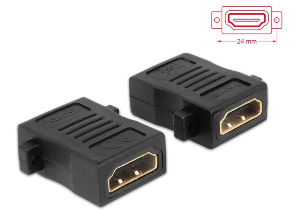 Delock Coupleur HDMI femelle - HDMI femelle, avec trou de vis