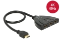 DeLOCK Distributeur 3 Port HDMI Switch 4K/60Hz avec câble 50 cm