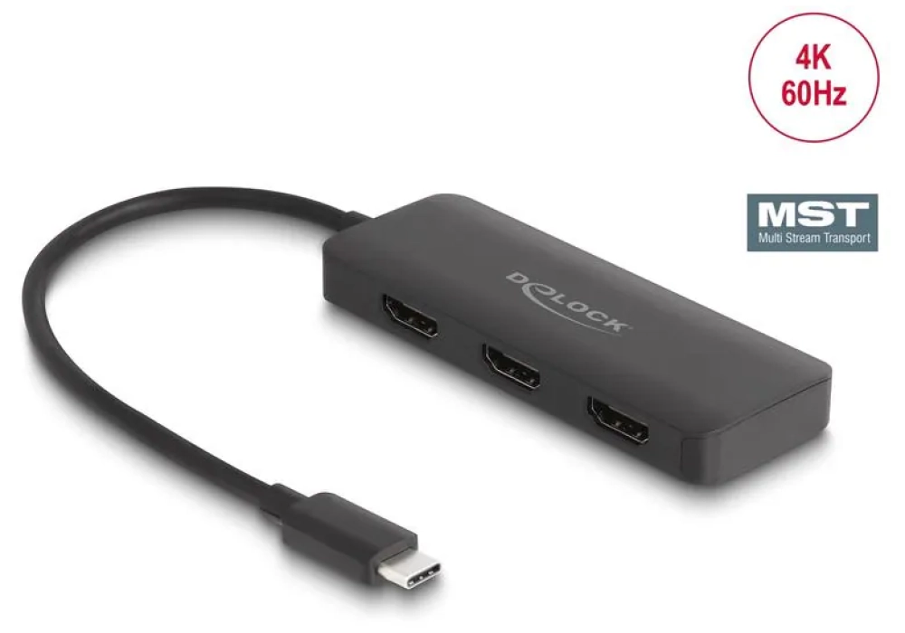 Delock Diviseur de signaux à 3 ports USB-C - 3x HDMI