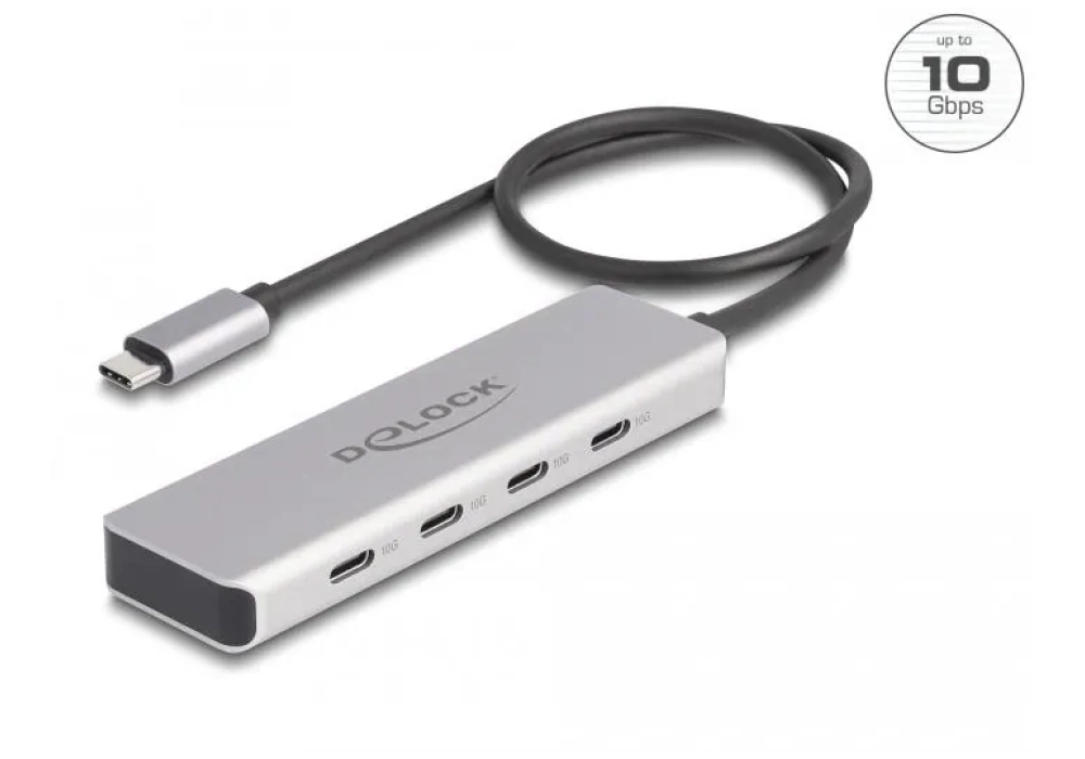 Delock Hub USB 10 Gbps USB-C avec 4 x USB-C