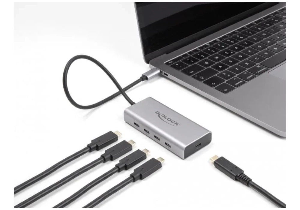 Delock Hub USB 10 Gbps USB-C avec 4x USB-C + 1x USB-C PD 85W