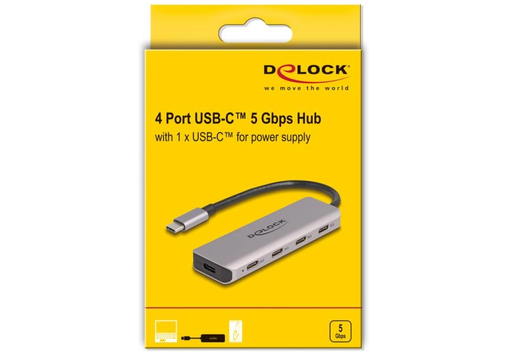 Delock Hub USB 4x USB C 5Gbps