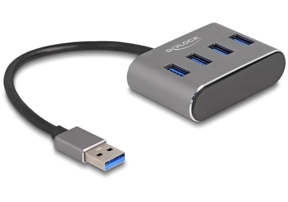 Delock Hub USB-A vers 4 x USB 3.0 type A avec disposition verticale