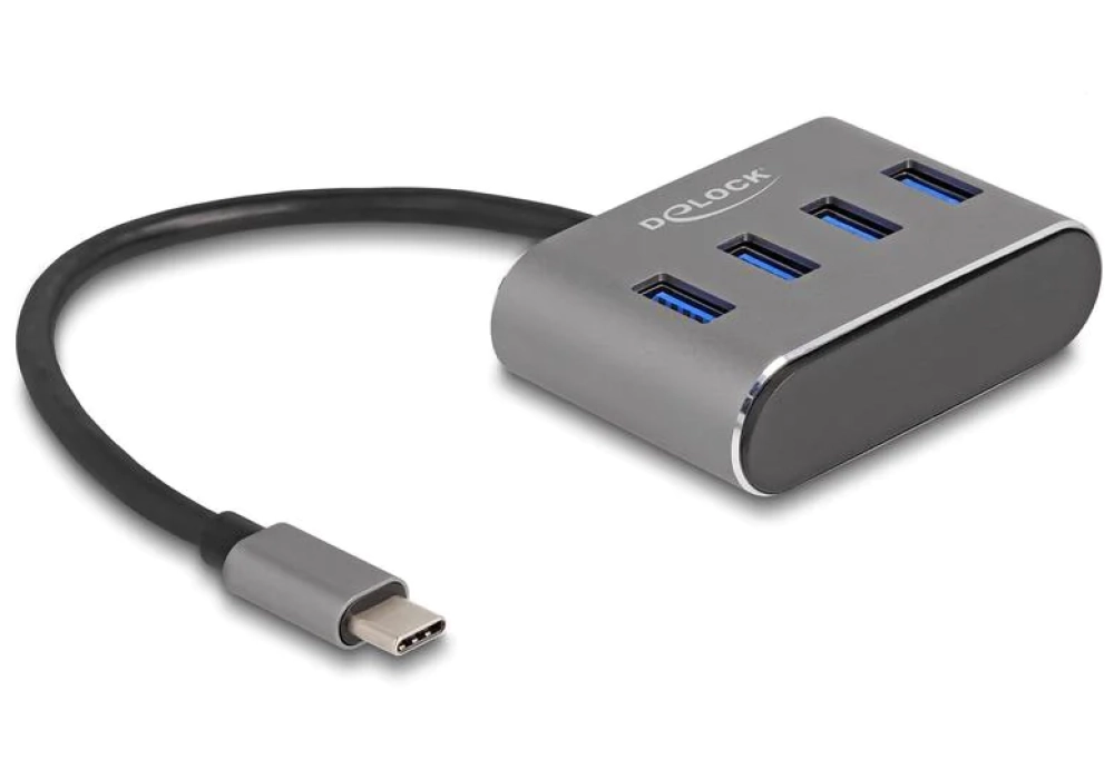 Delock Hub USB-C vers 4 x USB 3.0 type A avec disposition verticale