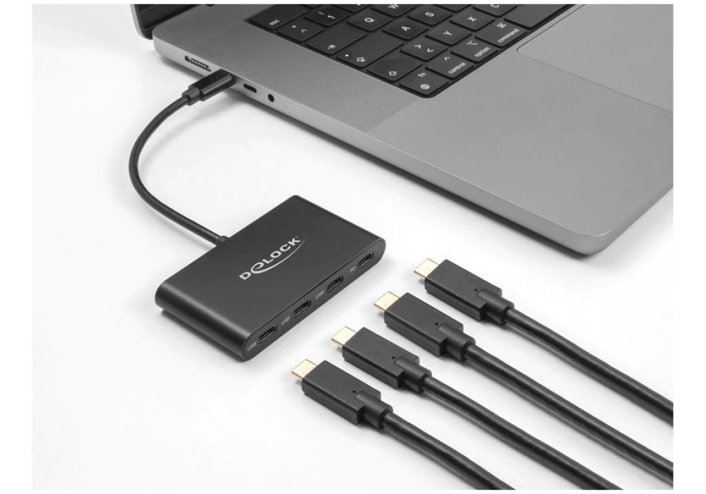 Delock Hub USB-C vers 4 x USB 3.2 Gen 1 type C & Power Delivery 100W